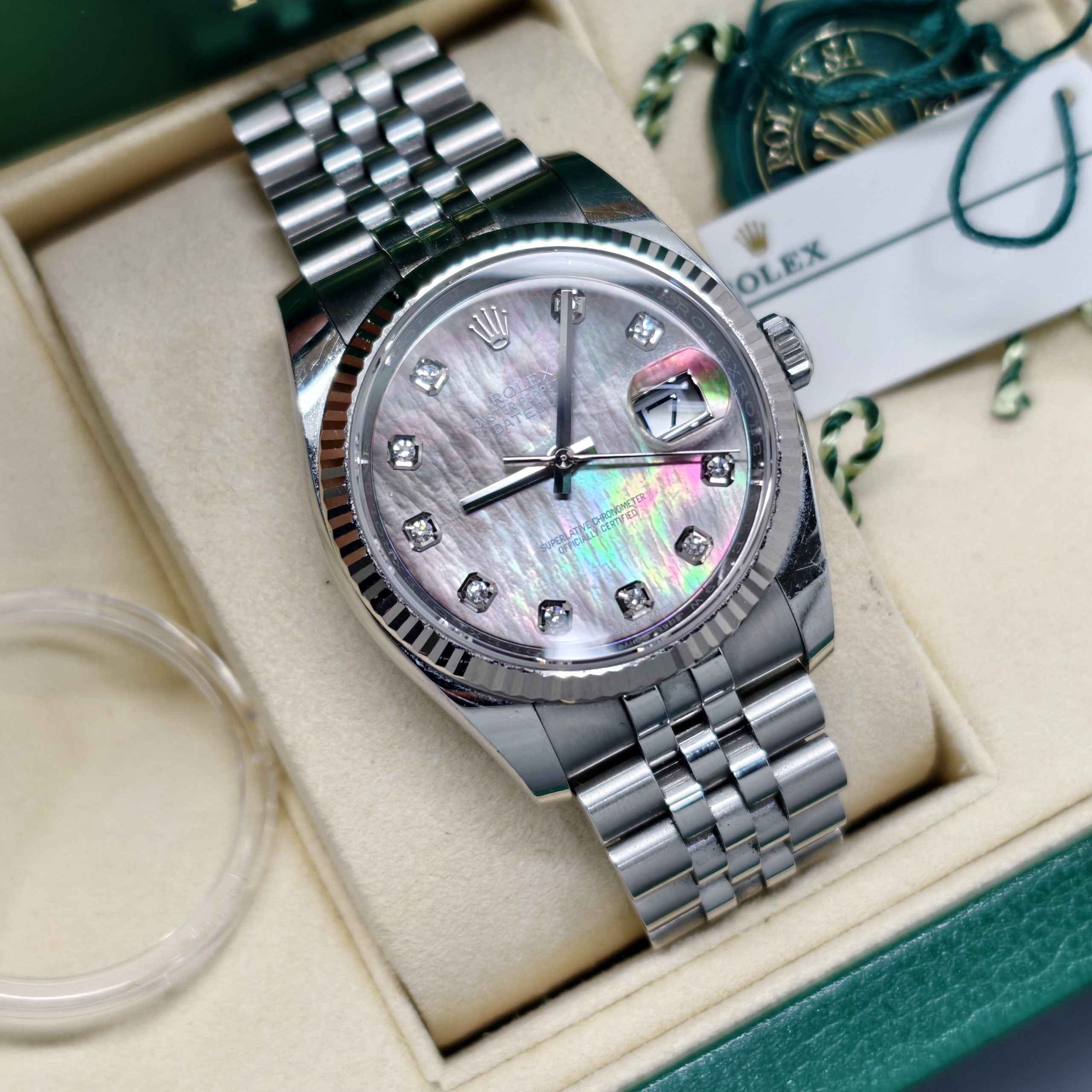 Rolex Datejust MOP Diamond Tahitian Dial 116334